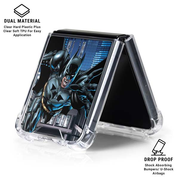 DC Comics Batman Dark Knight Comic Art Action Pose Galaxy Z Flip7 Clear Case