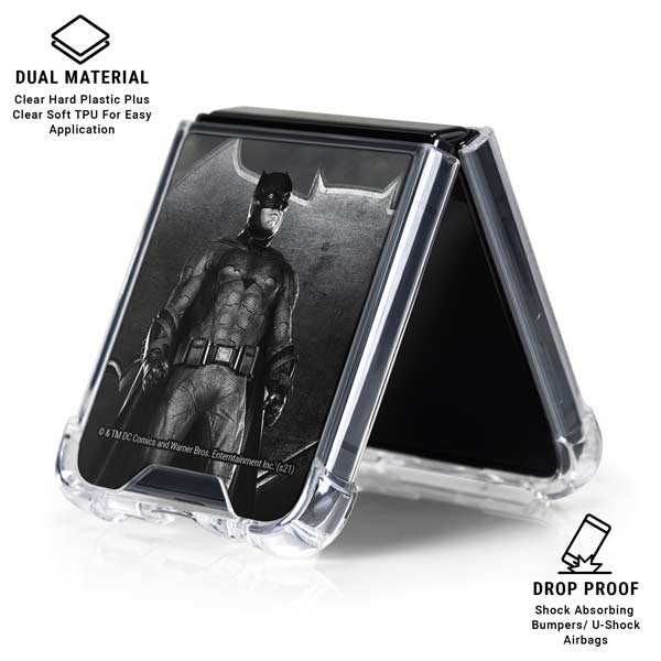 The Justice League (2017) Batman Poster Galaxy Z Flip7 Clear Case