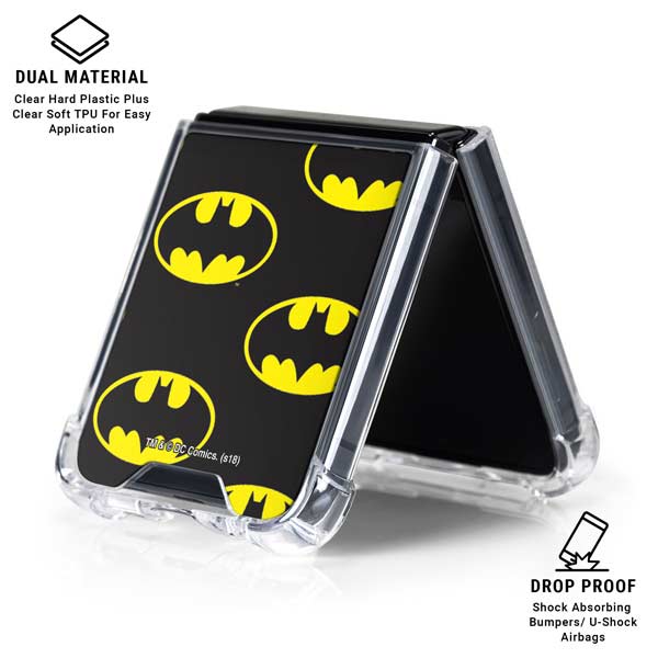 DC Comics Batman Logo All Over Print Galaxy Z Flip7 Clear Case