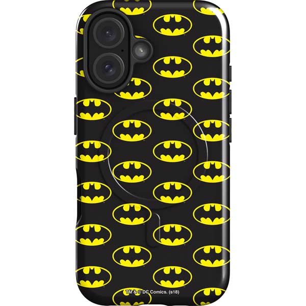 DC Comics Batman Logo All Over Print iPhone 16 Magsafe Impact Case