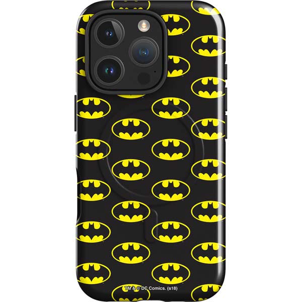 DC Comics Batman Logo All Over Print iPhone 16 Pro Max Magsafe Impact Case