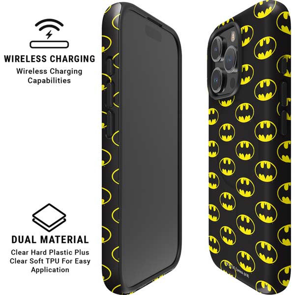 DC Comics Batman Logo All Over Print iPhone 16 Pro Max Magsafe Impact Case