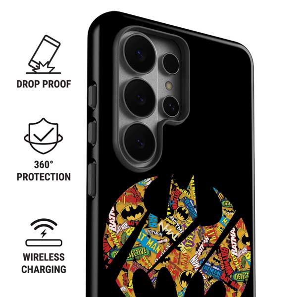 DC Comics Batman Silhouette Logo Vintage Pattern Galaxy S26 Ultra Impact Case