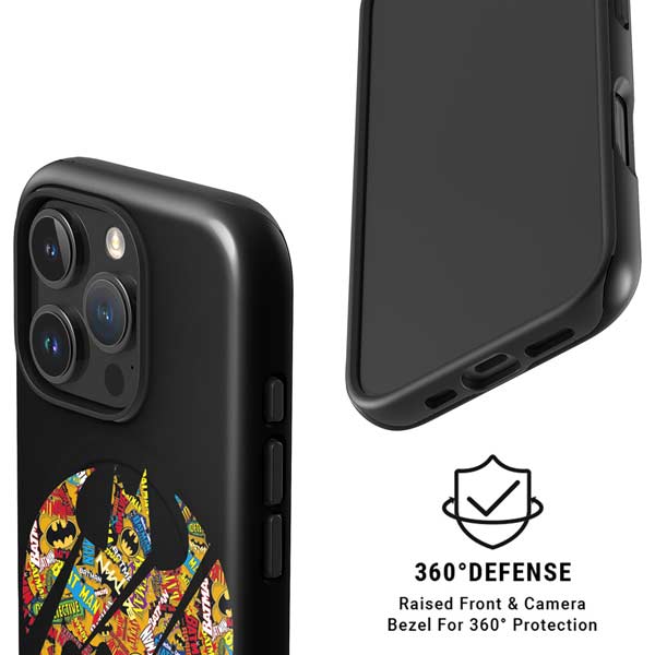 DC Comics Batman Silhouette Logo Vintage Pattern iPhone 16 Pro Max Magsafe Impact Case