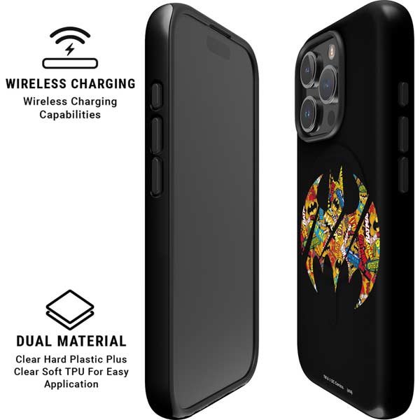 DC Comics Batman Silhouette Logo Vintage Pattern iPhone 16 Pro Max Magsafe Impact Case