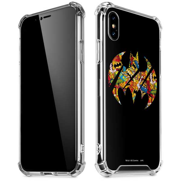 DC Comics Batman Silhouette Logo Vintage Pattern iPhone X/XS Clear Case