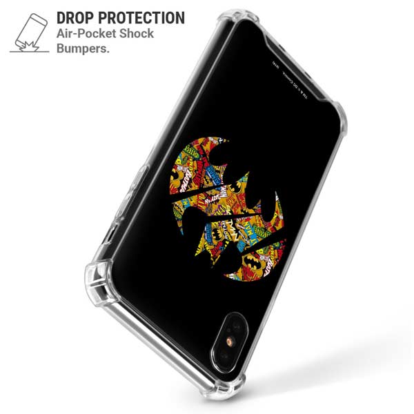 DC Comics Batman Silhouette Logo Vintage Pattern iPhone X/XS Clear Case
