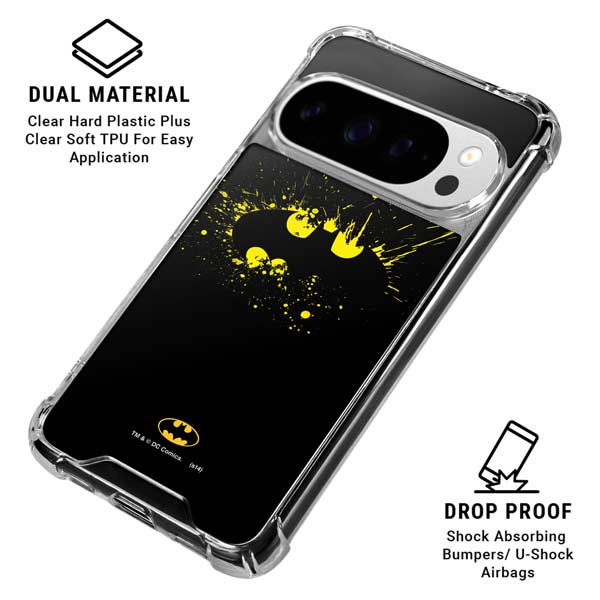 DC Comics Batman Logo Yellow Splash Google Pixel 10 Pro XL Clear Case