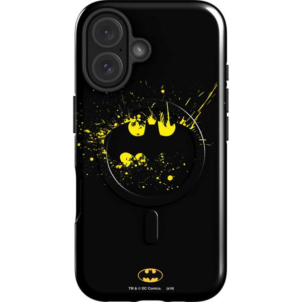 DC Comics Batman Logo Yellow Splash iPhone 16 Magsafe Impact Case