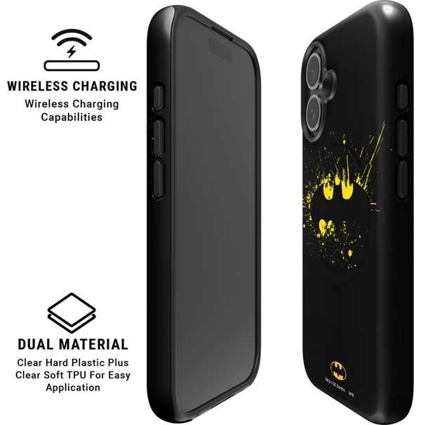 DC Comics Batman Logo Yellow Splash iPhone 16 Magsafe Impact Case