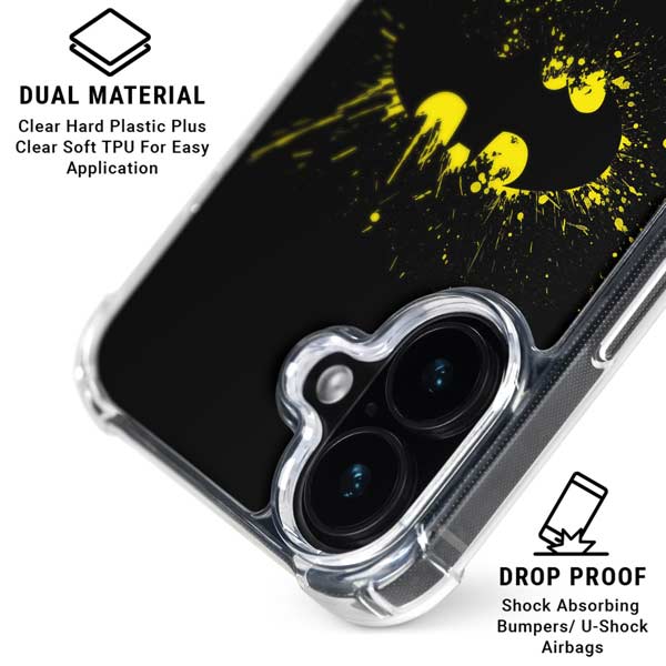 DC Comics Batman Logo Yellow Splash iPhone 17 Clear Case