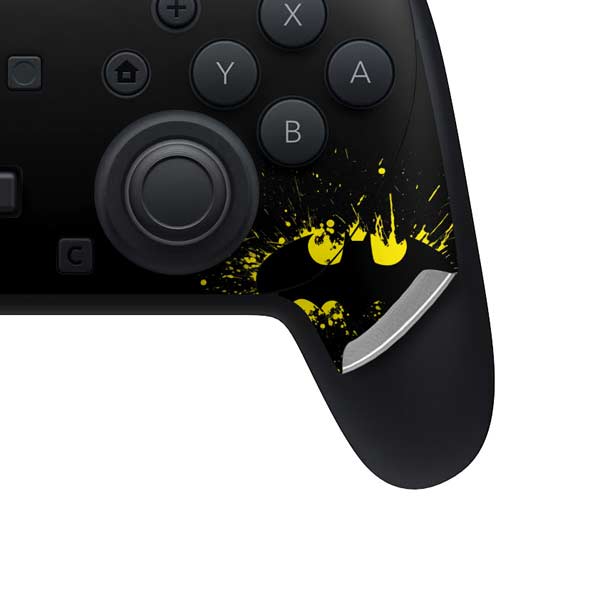 DC Comics Batman Logo Yellow Splash Nintendo Switch 2 (2025) Pro Controller Skin