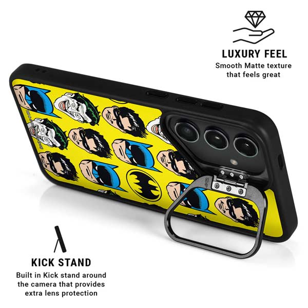 DC Comics Batman Vintage Character Pattern - Joker and Robin Galaxy S26 Plus Kickstand Case