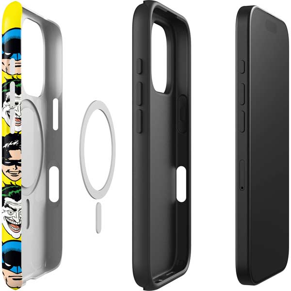 DC Comics Batman Vintage Character Pattern - Joker and Robin iPhone 16 Pro Magsafe Impact Case
