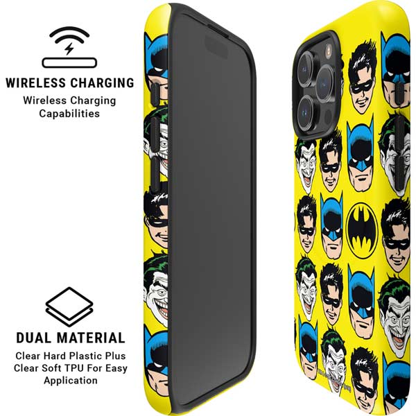 DC Comics Batman Vintage Character Pattern - Joker and Robin iPhone 16 Pro Magsafe Impact Case