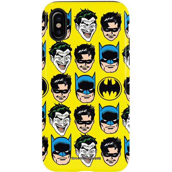 DC Comics Batman Vintage Character Pattern - Joker and Robin iPhone XS Pro Case