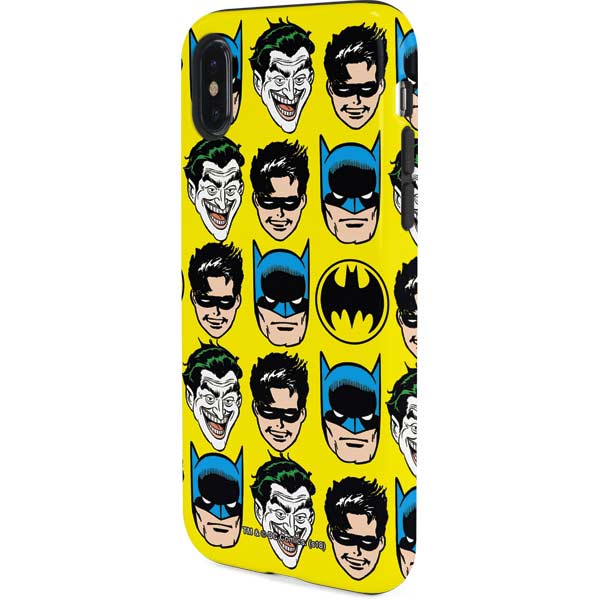 DC Comics Batman Vintage Character Pattern - Joker and Robin iPhone XS Pro Case