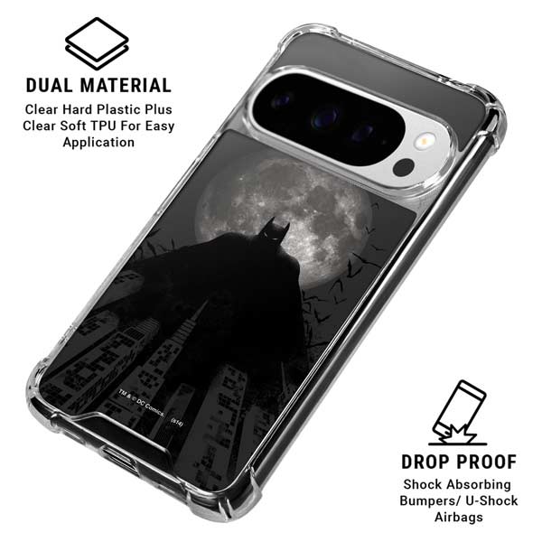 DC Comics Batman On City with Moon Art Google Pixel 10 Pro XL Clear Case