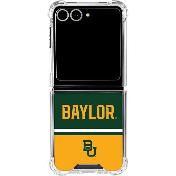 Baylor University BU Split Galaxy Z Flip7 Clear Case