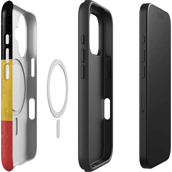 Belgium Flag Distressed iPhone 16 Plus Magsafe Impact Case