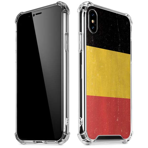 Belgium Flag Distressed iPhone X/XS Clear Case