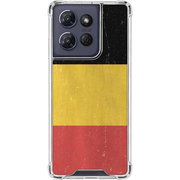 Belgium Flag Distressed Moto G Power 5G (2025) Clear Case