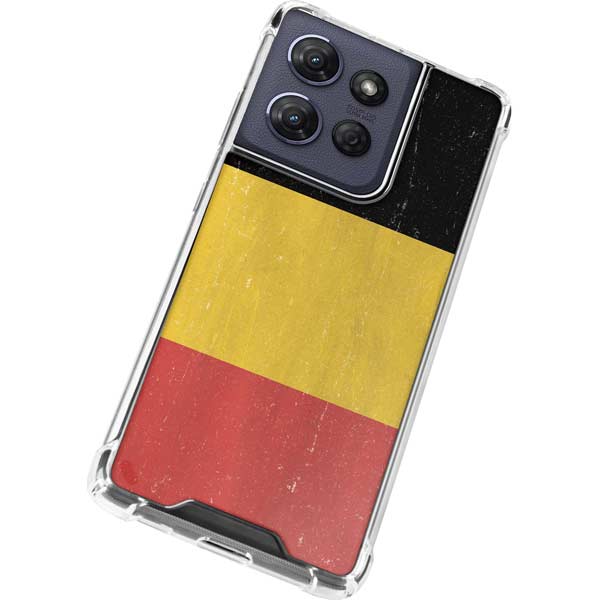 Belgium Flag Distressed Moto G Power 5G (2025) Clear Case