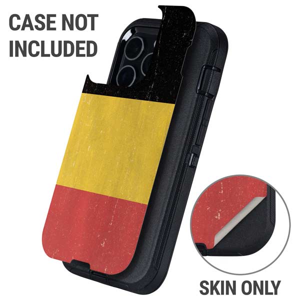 Belgium Flag Distressed Otterbox Defender iPhone Skin
