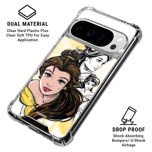 Disney Princess Belle Sketch Google Pixel 10 Pro XL Clear Case