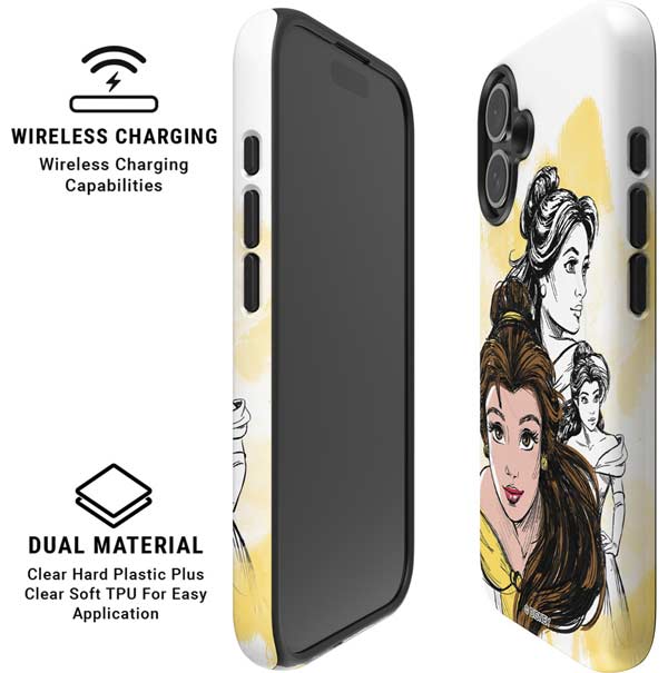 Disney Princess Belle Sketch iPhone 16 Magsafe Impact Case