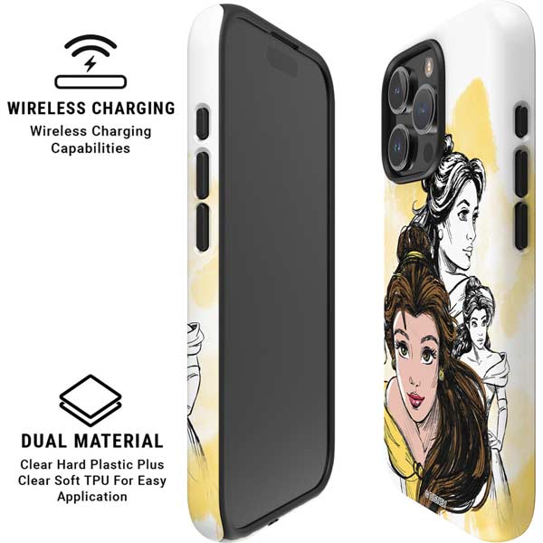 Disney Princess Belle Sketch iPhone 16 Pro Magsafe Impact Case