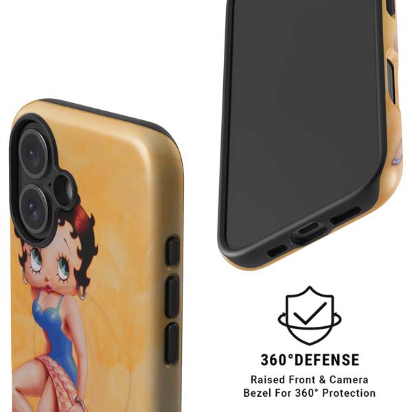 Betty Boop With Puppy Orange Background iPhone 16 Magsafe Impact Case