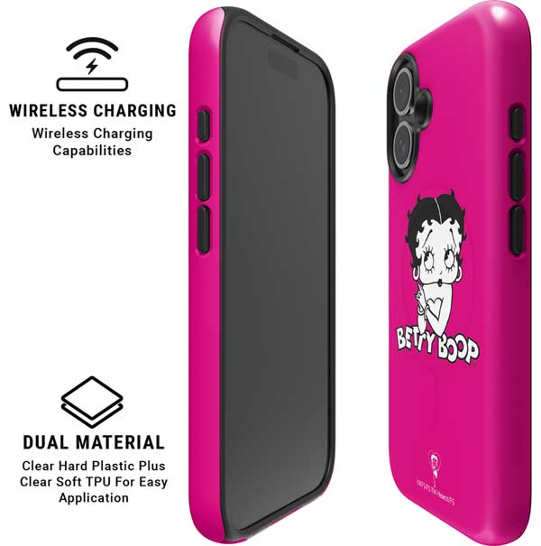 Betty Boop Pink Background iPhone 16 Magsafe Impact Case