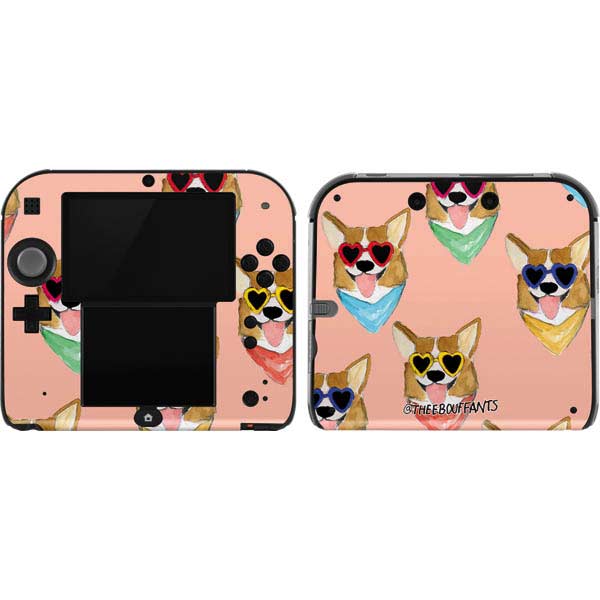 Bouffants and Broken Hearts Corgi Love Nintendo Skins