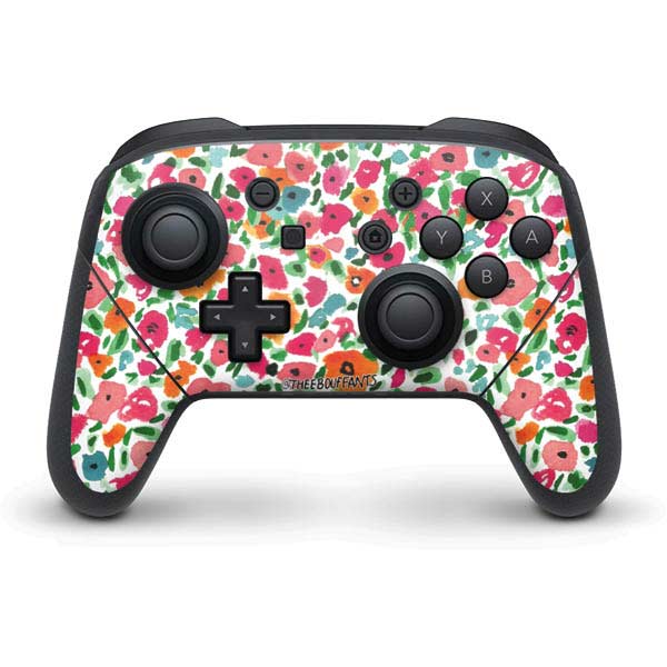 Bouffants and Broken Hearts Watercolor Floral Nintendo Skins