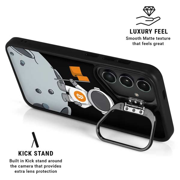Bitcoin Astronaut Galaxy S26 Kickstand Case