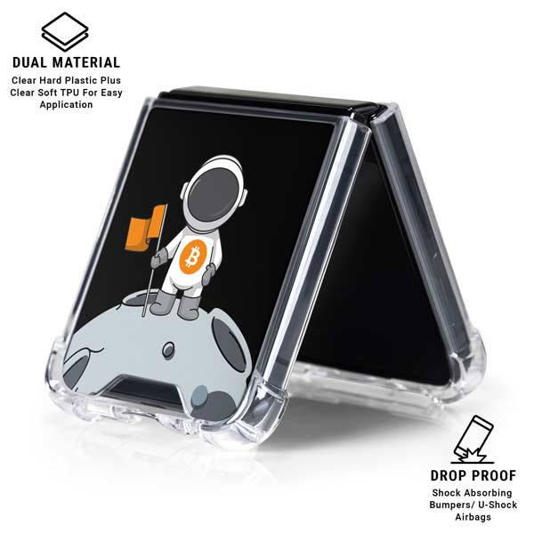Bitcoin Astronaut Galaxy Z Flip7 Clear Case
