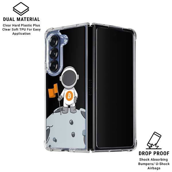 Bitcoin Astronaut Galaxy Z Fold7 Clear Case