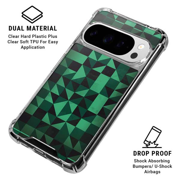 Black & Green Google Pixel 10 Pro XL Clear Case
