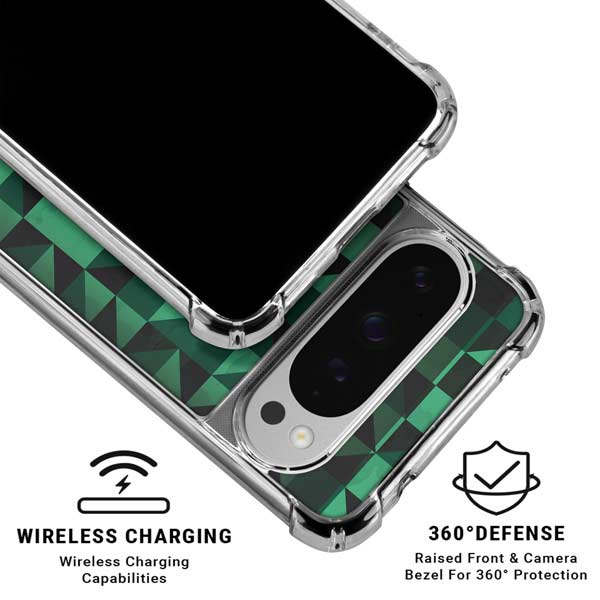 Black & Green Google Pixel 10 Pro XL Clear Case