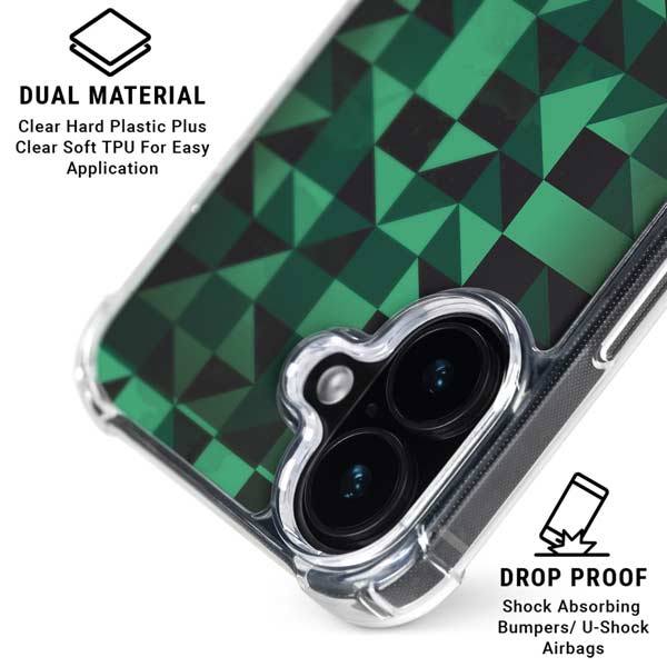 Black & Green iPhone 17 Clear Case
