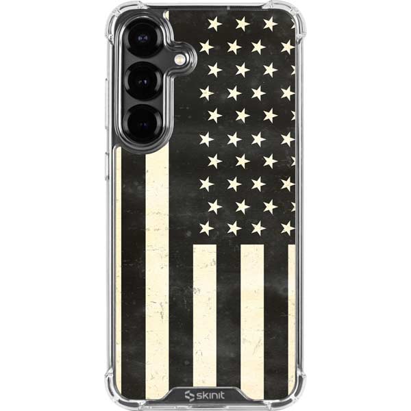 Black & White USA Flag Galaxy S26 Clear Case