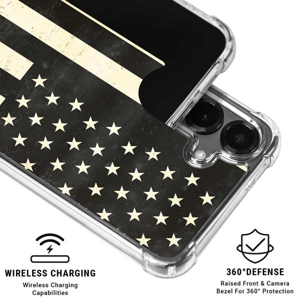 Black & White USA Flag Galaxy S26 Clear Case