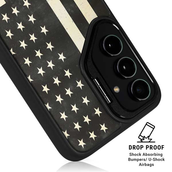 Black & White USA Flag Galaxy S26 Ultra Kickstand Case