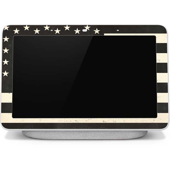 Black & White USA Flag Google Home Hub Skin