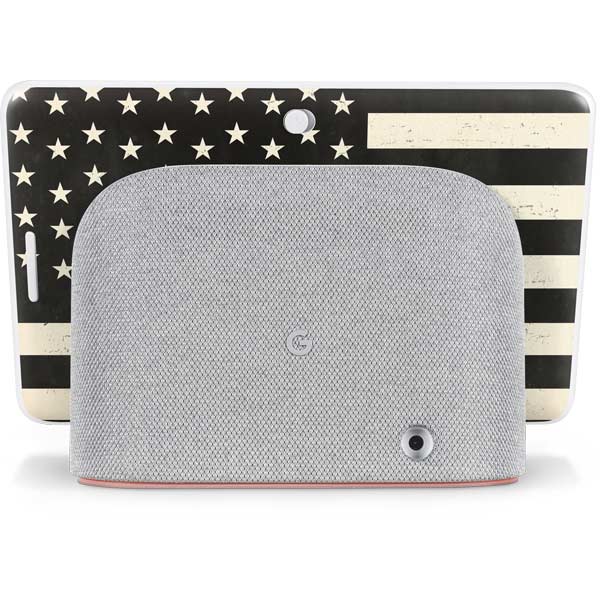 Black & White USA Flag Google Home Hub Skin