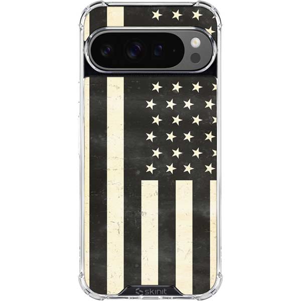 Black & White USA Flag Google Pixel 10 Pro Clear Case