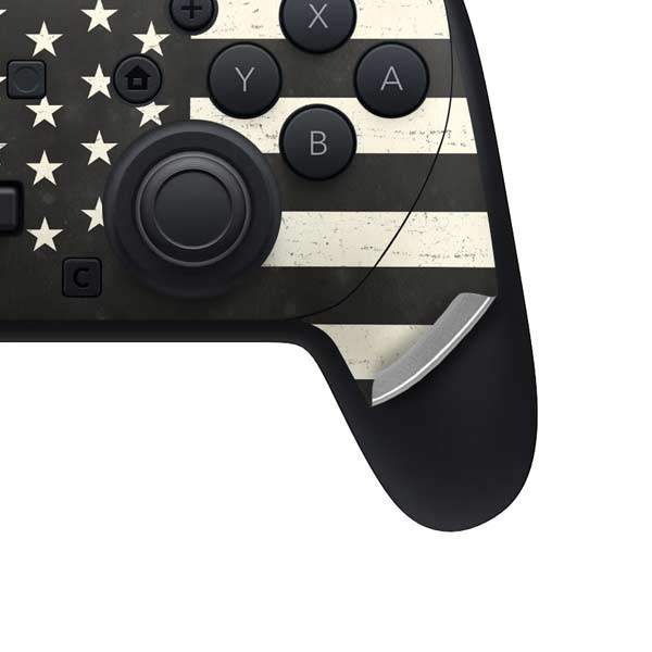 Black & White USA Flag Nintendo Switch 2 (2025) Pro Controller Skin