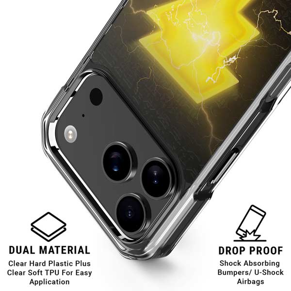 DC Comics Black Adam Lightning Bolt iPhone 17 Pro Clear Case