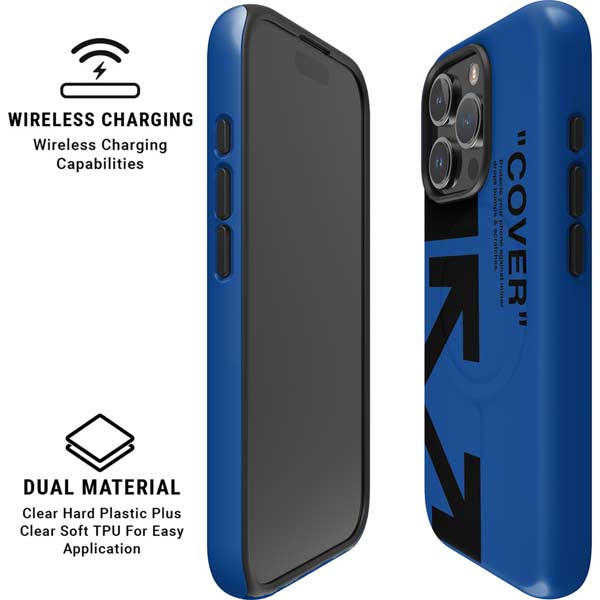 Black and Blue Arrows iPhone 16 Pro Max Magsafe Impact Case